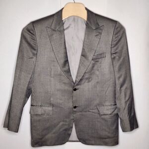 Brioni Italy Torlonia‎ Black/Beige Men's Blazer Wool Silk  Jacket Size 44 R READ